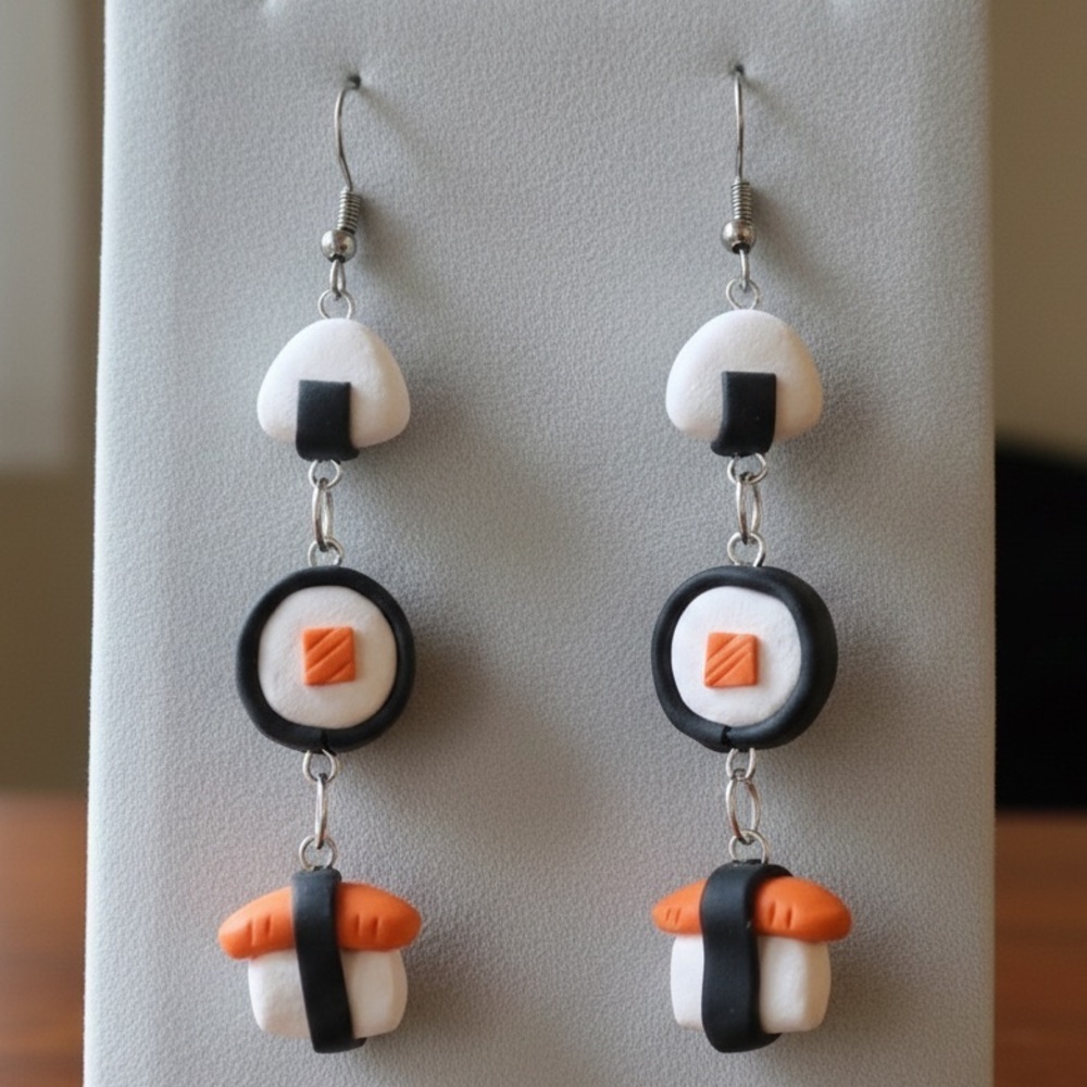 Sushi Dangle Trio - Handmade Earrings